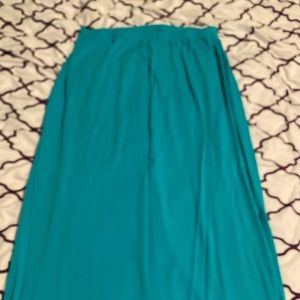 Teal maxi skirt with slits